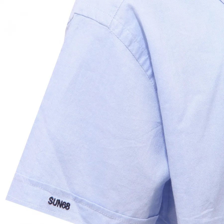 2858X camicia bimbo SUN 68 boy shirt light blue short sleeve