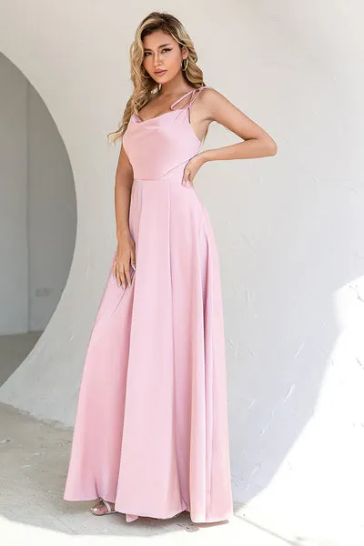 Blush Spaghetti Straps Abito Lungo Prom con Spacco