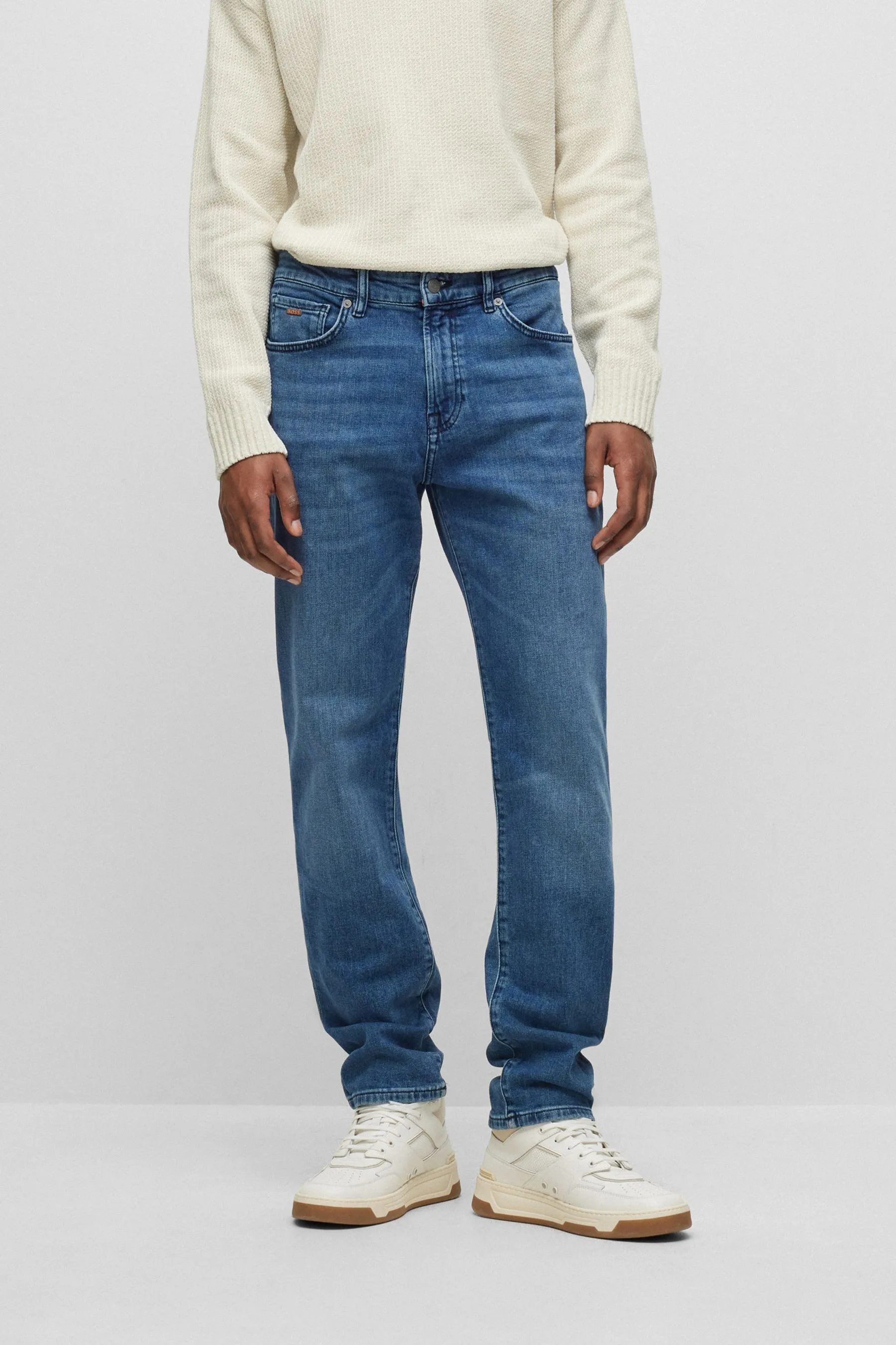 BOSS - Maine - Denim Jeans elasticizzata con vestibilità dritta    