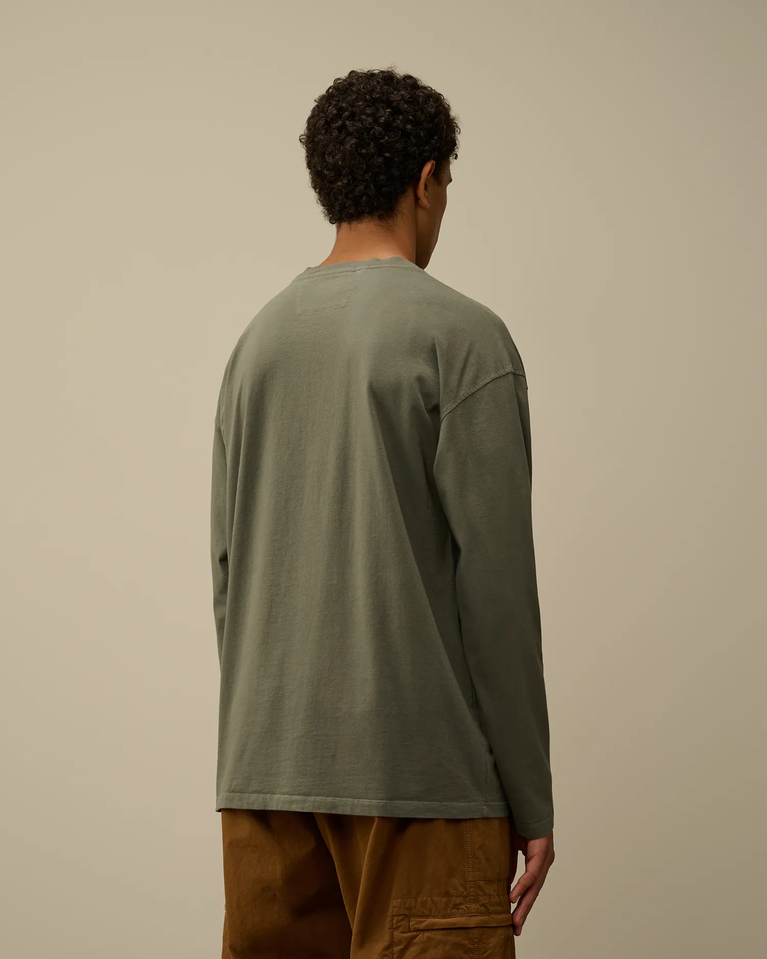 Brushed Jersey Mixed Boxy Longsleeve T-Shirt