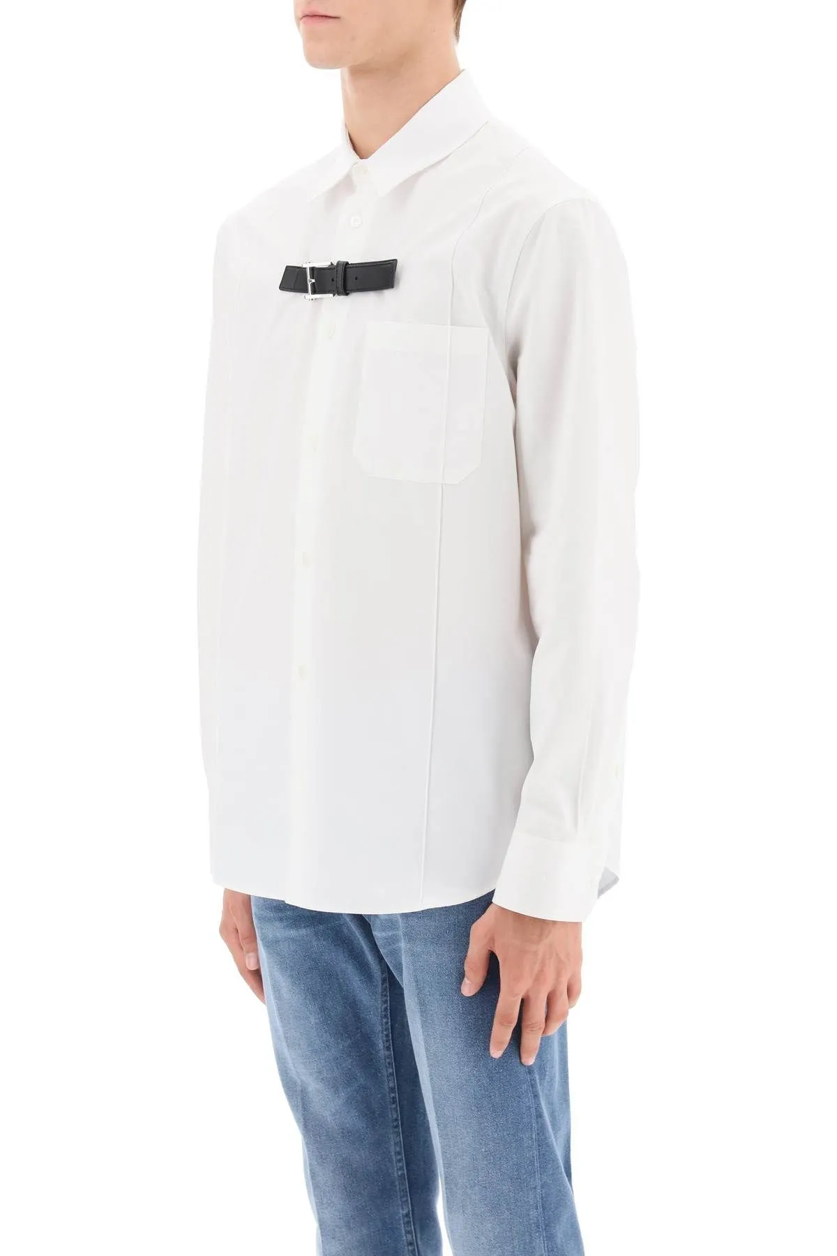 Camicia con cinturino in pelle