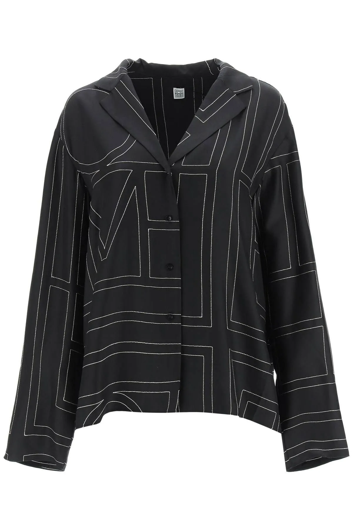Camicia Monogram in twill di seta