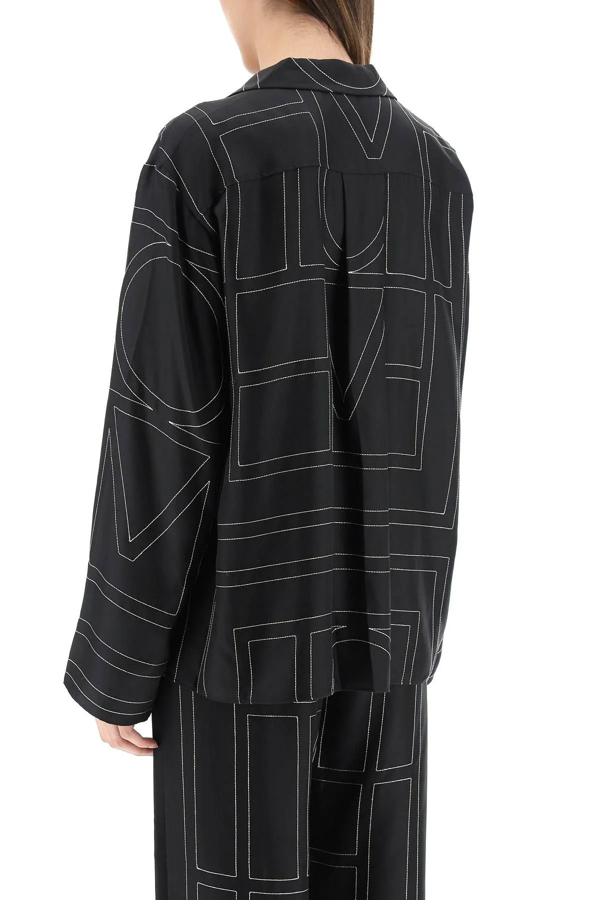 Camicia Monogram in twill di seta