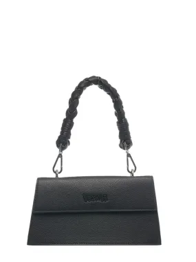 Disclaimer borsa a mano in ecopelle martellata con tracolla nero