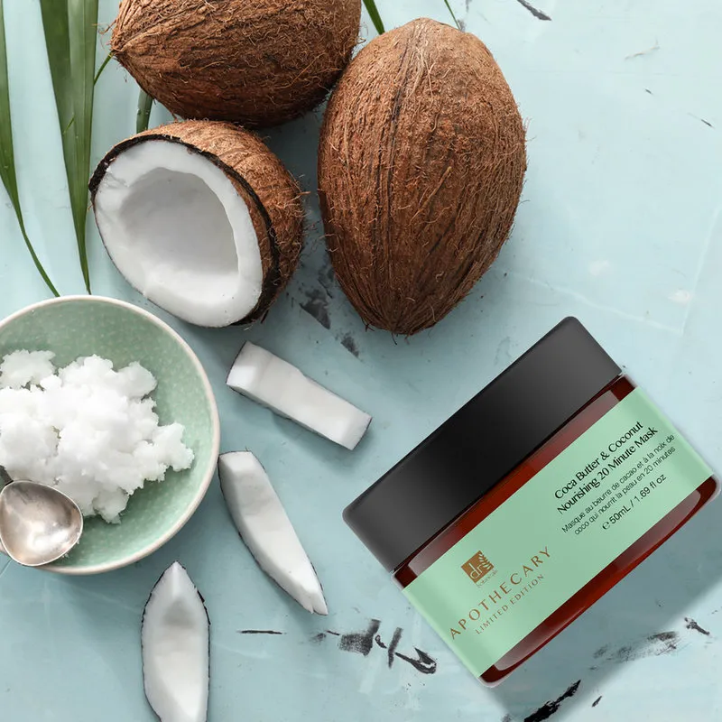 Dr. Botanicals DB Coca Butter & Coconut - Maschera nutriente da 20 minuti, 50 ml