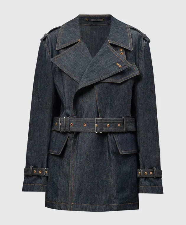 Helmut Lang Trench doppiopetto in denim blu RIDER O05HW103
