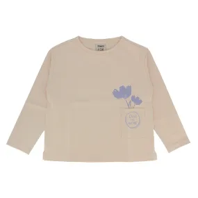 Maglietta in jersey da bambina, beige            