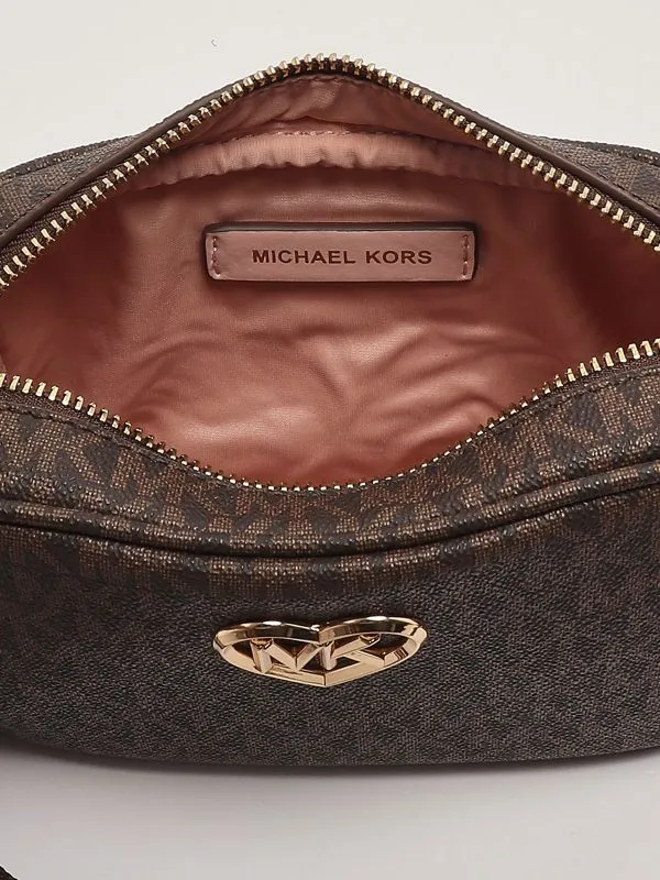 MICHAEL KORS  Borsa bambina Michael Kors in simil pelle con tracolla a fascia Moro
