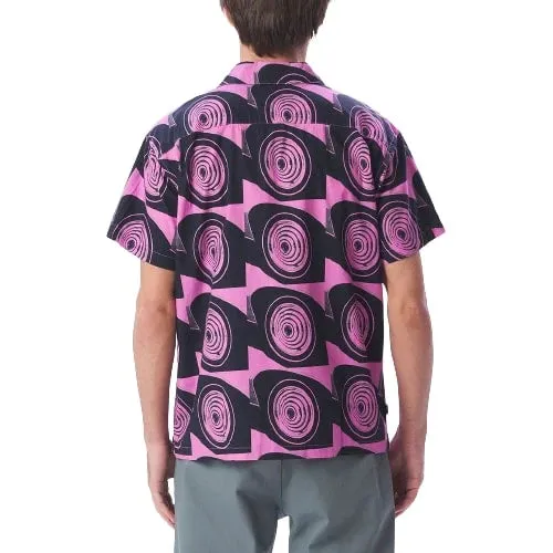 Obey camicia manica corta in cotone woven Lankershim 181210369 wild rose multi