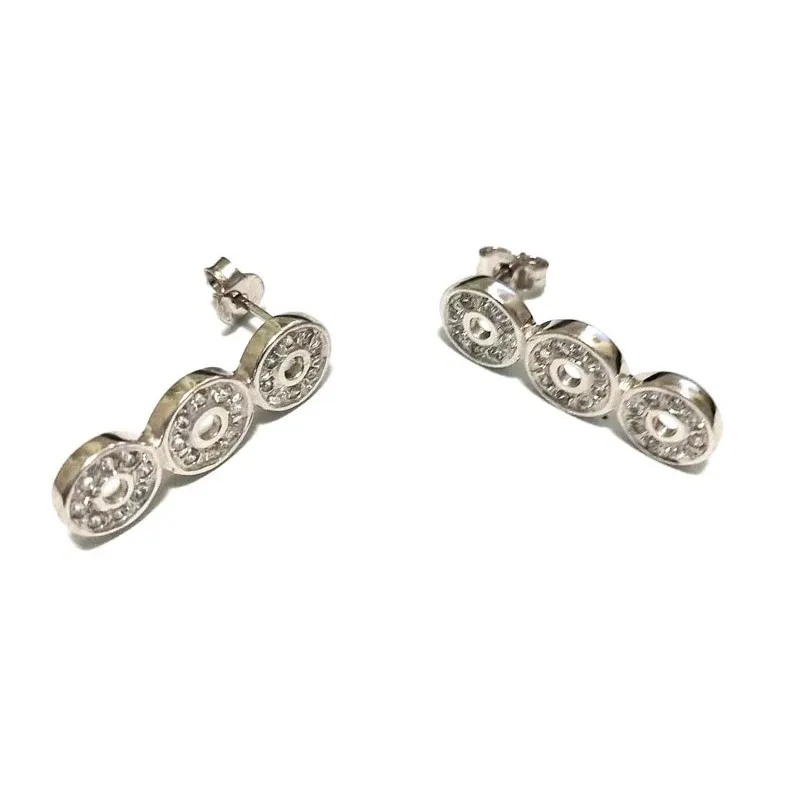 ORECCHINI IN ORO BIANCO 18 KT CON ZIRCONI BIANCHI TAGLIO BRILLANTE