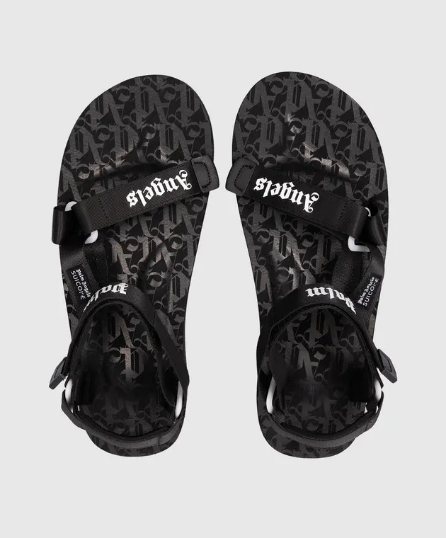 Palm Angels Sandali Suicoke neri con logo PMIH011S24MAT001