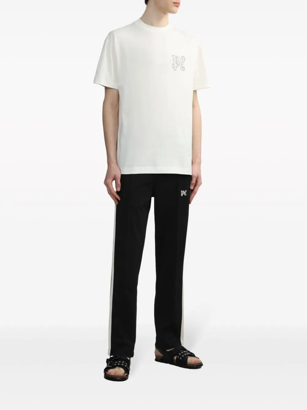   Palm Angels  T-shirt logo borchie  