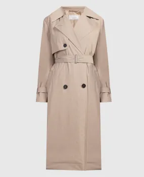 Peserico Trench doppiopetto beige con catena monil S25006A03193