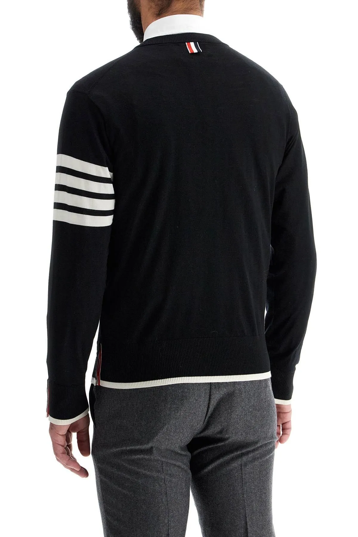 Pullover 4-bar in jersey di lana