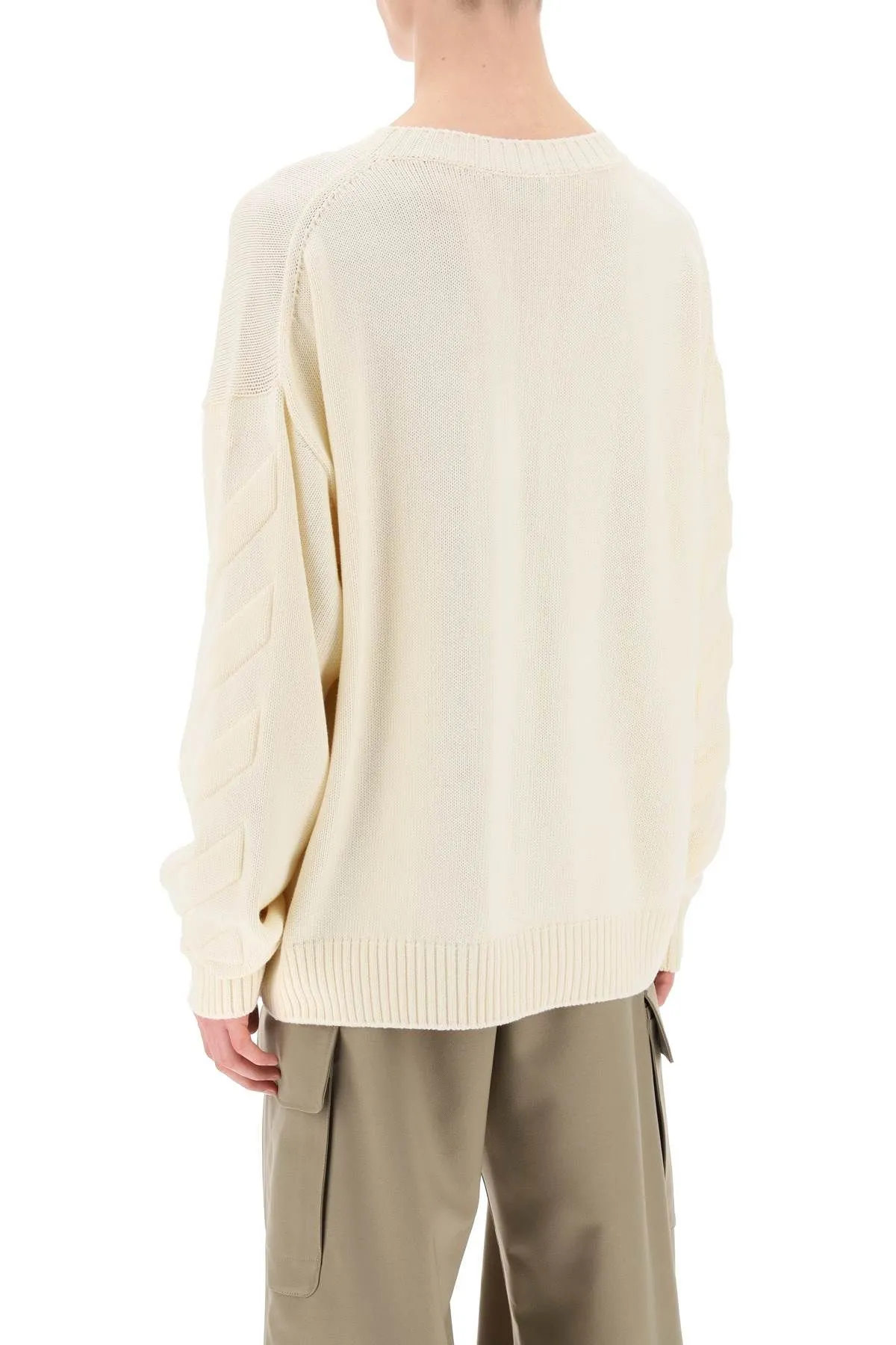 Pullover con motivo Diagonal in rilievo