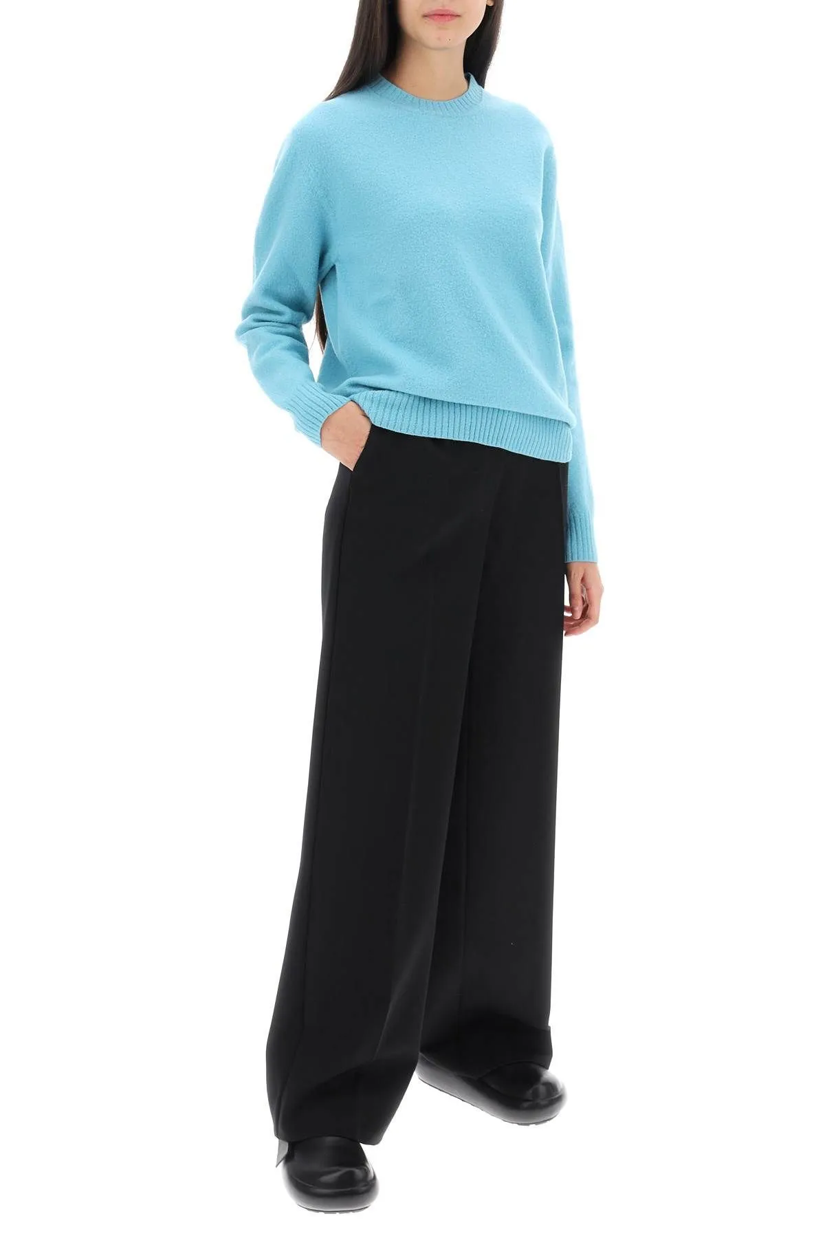 Pullover girocollo in lana