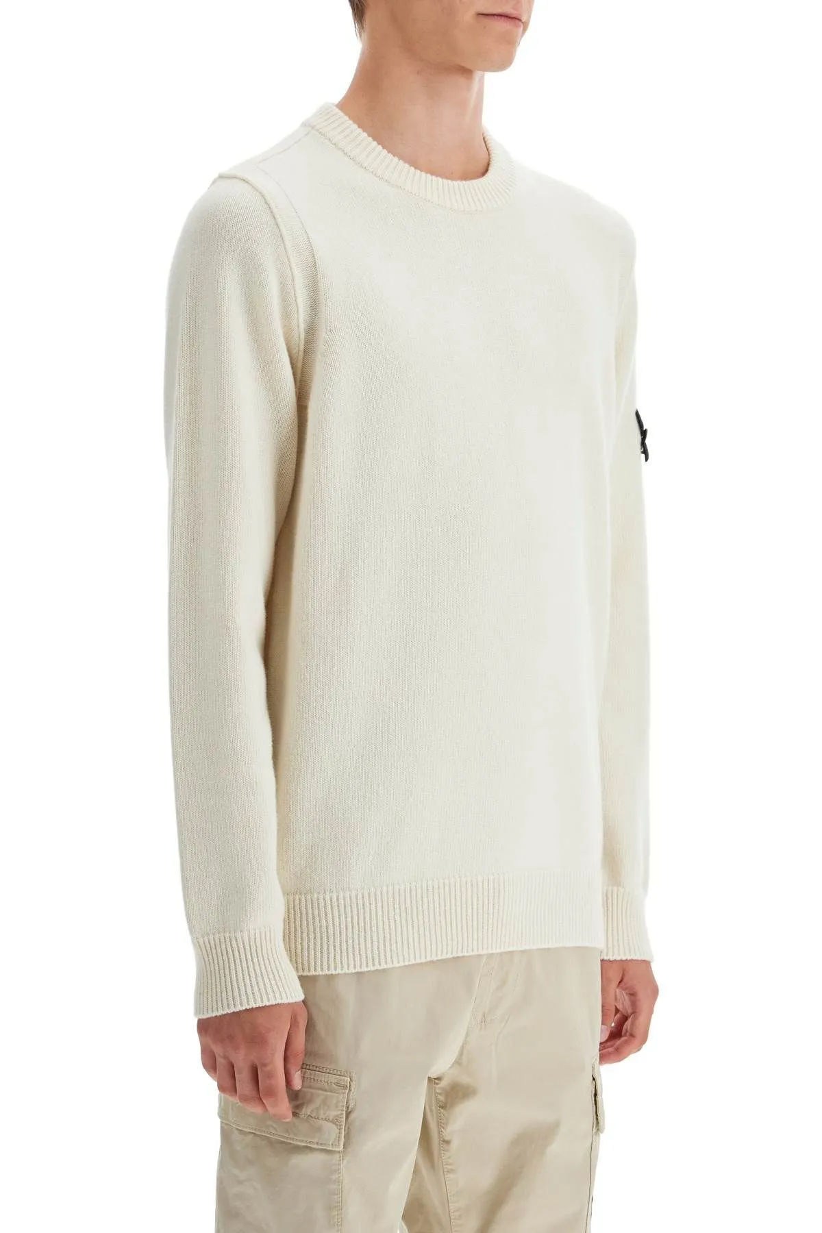 Pullover girocollo in misto lana