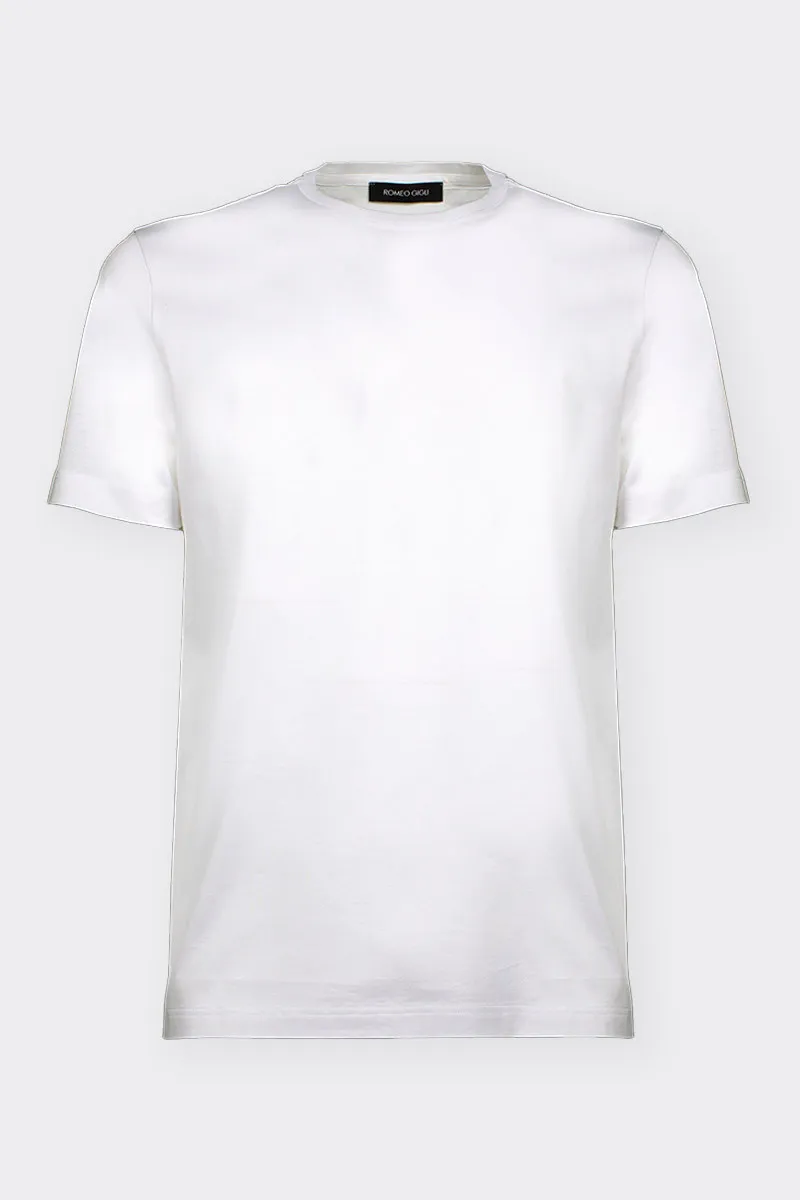 T-SHIRT BIANCA IN FILO DI SCOZIA