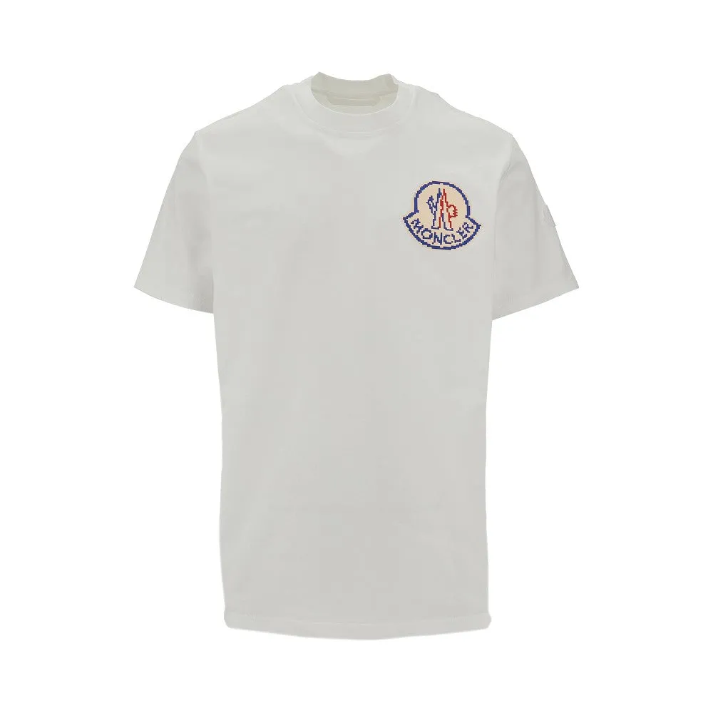 T-shirt con stampa logo pixellato