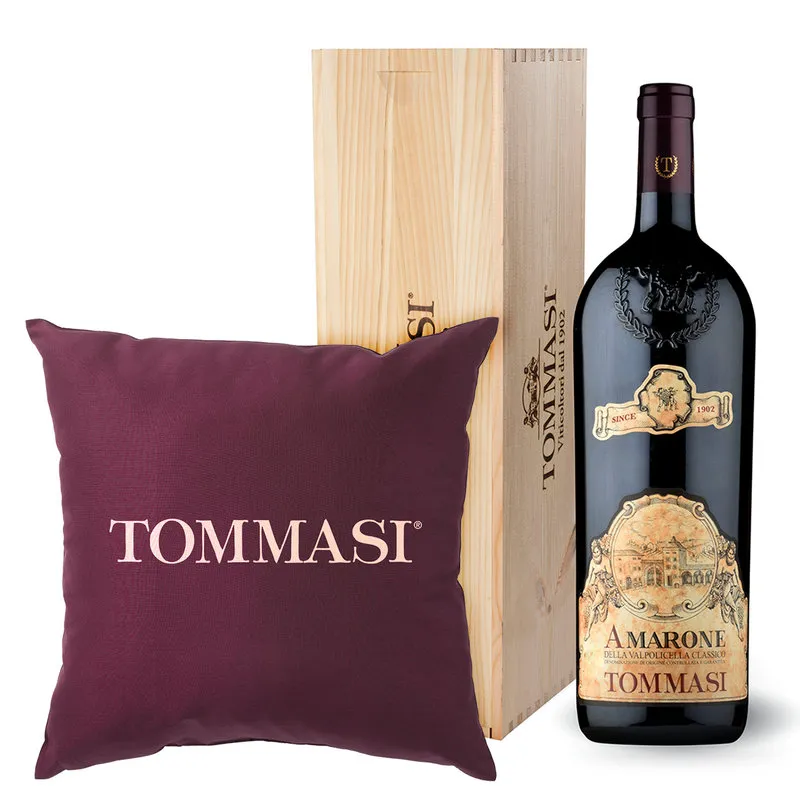Tommasi 1 bottiglia Jeroboam 3 lt - Amarone della Valpollicella Classico DOCG 2019 in cassa di legno con cuscino Tommasi