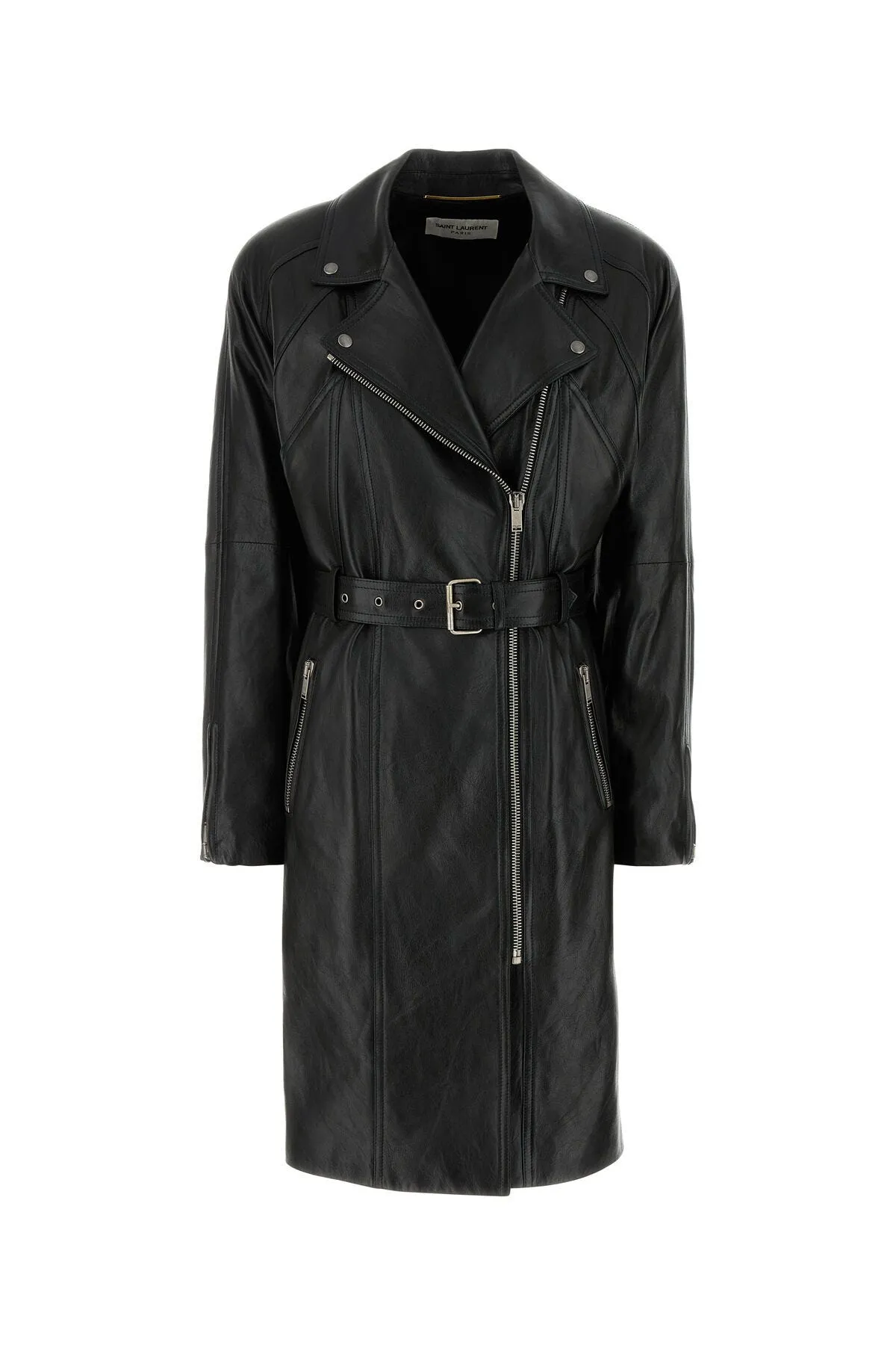 Trench in pelle nera    