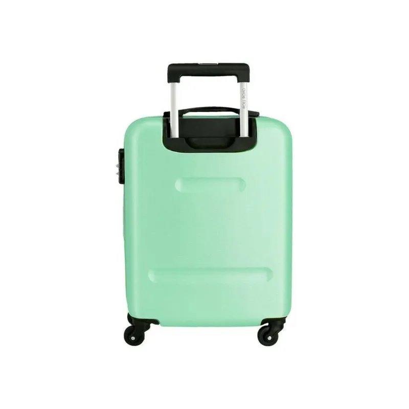 TROLLEY DA VIAGGIO ABS ROLL ROAD FLEX VERDE MARE VALIGIA 4 RUOTE BAGAGLIO A MANO 36X55X20CM CHIUSURE A COMBINAZIONI