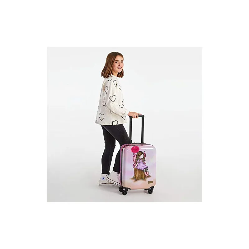 VALIGIA TROLLEY DA VIAGGIO GORJUSS SANTORO LONDON WISHIG & HOPING ABS 4DOPPIE RUOTE 40X55X20CM BAG.A MANO STIVA45X67X26C